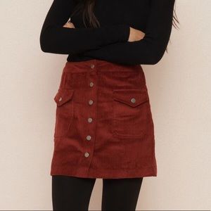 Corduroy Button Front Skirt | GARAGE